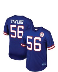 Mitchell & Ness Lawrence Taylor Royal New York Giants Big Tall Retired Player Mesh Crewneck Top