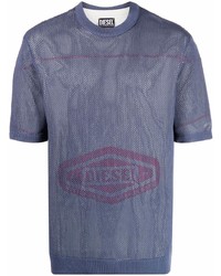Diesel Logo Print Mesh T Shirt