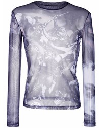 Y/Project Sheer Graphic Print Top