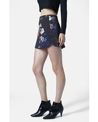Topshop Rose Print Pelmet Miniskirt