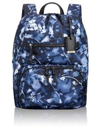 Navy Print Nylon Backpack