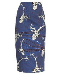 Stella Jean Bridgeport Stag Head Print Midi Skirt