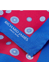 Richard James Compass Printed Silk Twill Pocket Square
