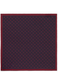 Gucci Logo Print Silk Crepe Pocket Square
