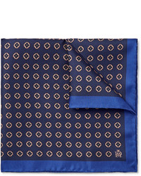 Dunhill Medallion Print Mulberry Silk Twill Pocket Square
