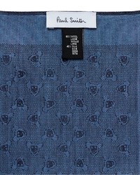 Paul Smith Mr Brown Print Wool Silk Pocket Square
