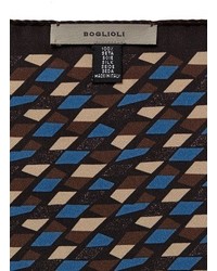 Boglioli Rectangle Print Silk Pocket Square