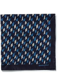 Boglioli Rectangle Print Silk Pocket Square