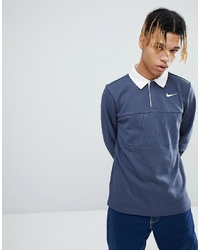 Nike SB Long Sleeve Polo Shirt In Blue 885847 471