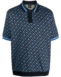 BOSS All Over Logo Print Polo Shirt