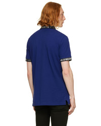VERSACE JEANS COUTURE Blue Print Polo