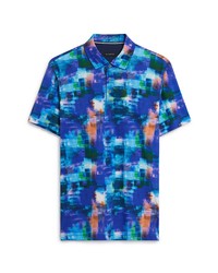 Bugatchi Digital Geo Print Polo In Night Blue At Nordstrom