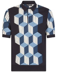 Dolce & Gabbana Geometric Pattern Short Sleeve Polo Shirt