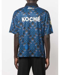 Koché Graphic Print Short Sleeve Polo Shirt