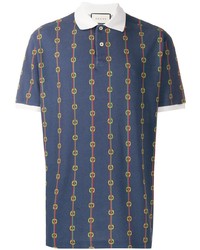 Gucci Horsebit Chain Print Oversized Polo Shirt
