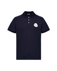 Moncler Logo Patch Short Sleeve Cotton Pique Polo