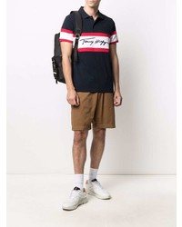 Tommy Hilfiger Logo Printed Panelled Polo Shirt