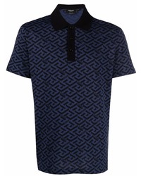 Versace Monogram Cotton Polo Shirt