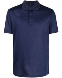 Versace Monogram Pattern Jacquard Polo Shirt