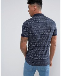 Asos Muscle Polo With Geo Tribal Print