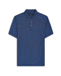 Bugatchi Ooohcotton Tech Geo Print Polo In Navy At Nordstrom