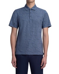 Bugatchi Ooohcotton Tech Print Polo Shirt In Navy At Nordstrom