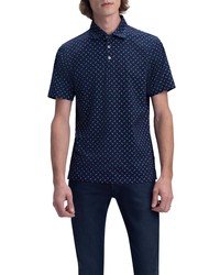 Bugatchi Ooohcotton Tech Print Stretch Short Sleeve Button Up Shirt In Navy At Nordstrom