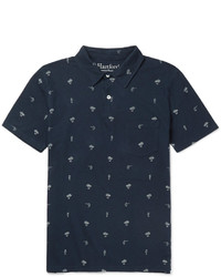Hartford Printed Cotton And Linen Blend Jersey Polo Shirt
