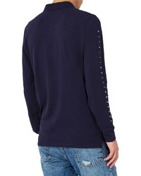 Topman Right Of Passage Graphic Long Sleeve Polo
