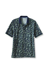 Classic Short Sleeve Print Mesh Polo Shirt Whitexl
