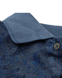 Etro Slim Fit Dgrad Paisley Print Linen Jersey Polo Shirt