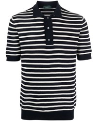 Zanone Stripe Print Short Sleeved Polo Shirt
