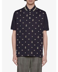 Gucci Symbols Embroidered Polo Shirt