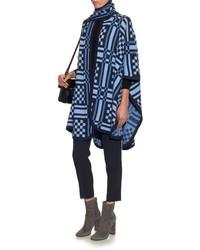 Sea Attached Scarf Mid Weight Knitted Poncho