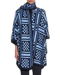 Sea Attached Scarf Mid Weight Knitted Poncho