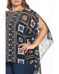 Vince Camuto Plus Size Graphic Poncho Top