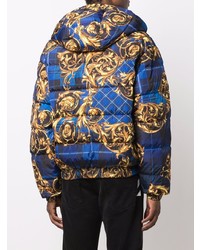 VERSACE JEANS COUTURE Baroque Print Hooded Padded Jacket