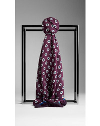 Burberry Abstract Floral Modal Linen Scarf