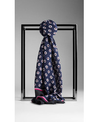 Burberry Abstract Floral Modal Linen Scarf