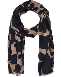 Luciano Barbera Abstract Print Lightweight Cashmere Twill Scarf