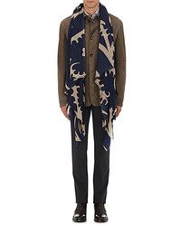 Luciano Barbera Abstract Print Lightweight Cashmere Twill Scarf