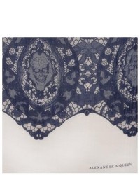 Alexander McQueen Oval Skull Lace Print Scarf