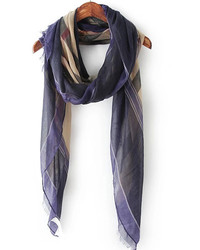 Carriage Print Navy Scarf