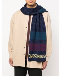 Moschino Intarsia Knit Wool Blend Scarf