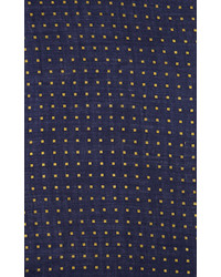 Lovat Green Square Print Wool Scarf Navy