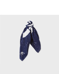 Paul Smith Navy Cotton Ps I Love You Print Cotton Scarf