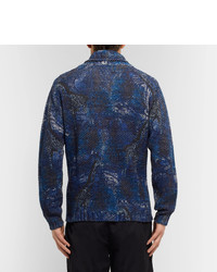 Etro Shawl Collar Printed Cotton And Linen Blend Cardigan