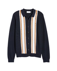 Topman Stripe Button Up Sweater