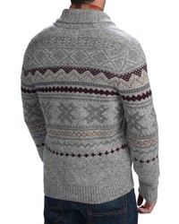 Woolrich Ultra Line Fair Isle Cardigan Sweater Button Front Wool