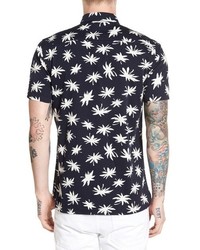 Barney Cools Palm Trim Fit Print Woven Shirt